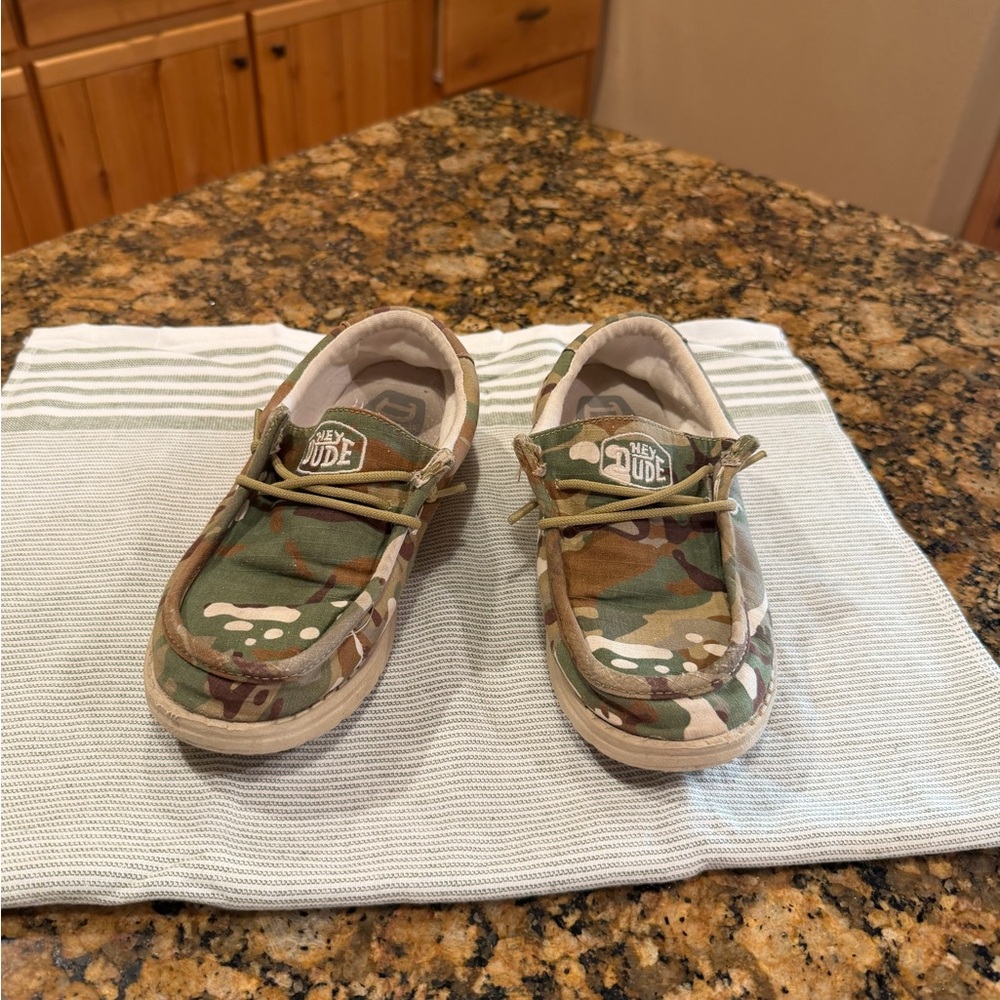 Hey Dude Kids Camo Moccasins - Green/Brown